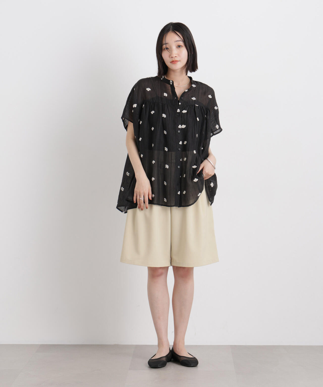 メランジストレッチベルト付ハーフパンツ(セットアップ可) 6736128300