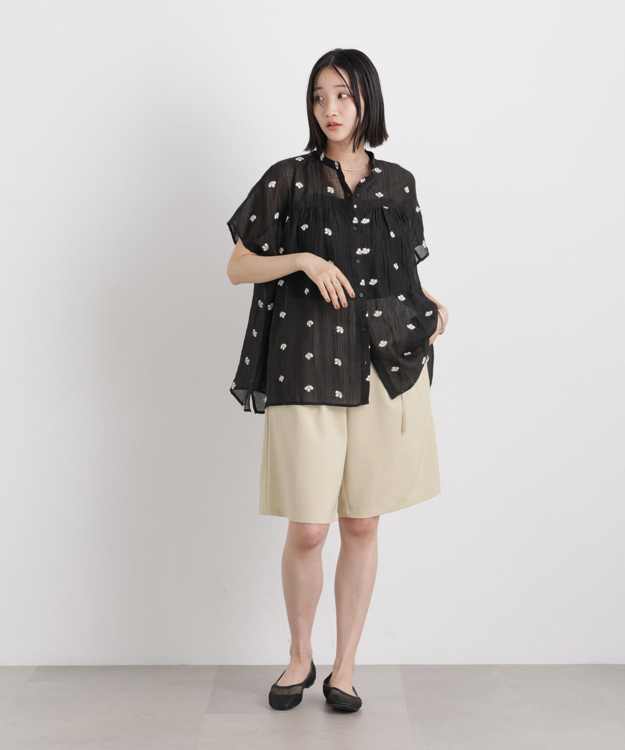 メランジストレッチベルト付ハーフパンツ(セットアップ可) 6736128300