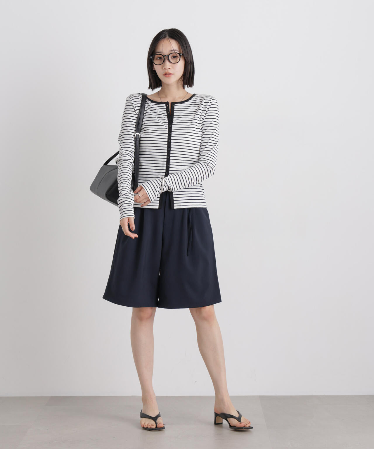 メランジストレッチベルト付ハーフパンツ(セットアップ可) 6736128300