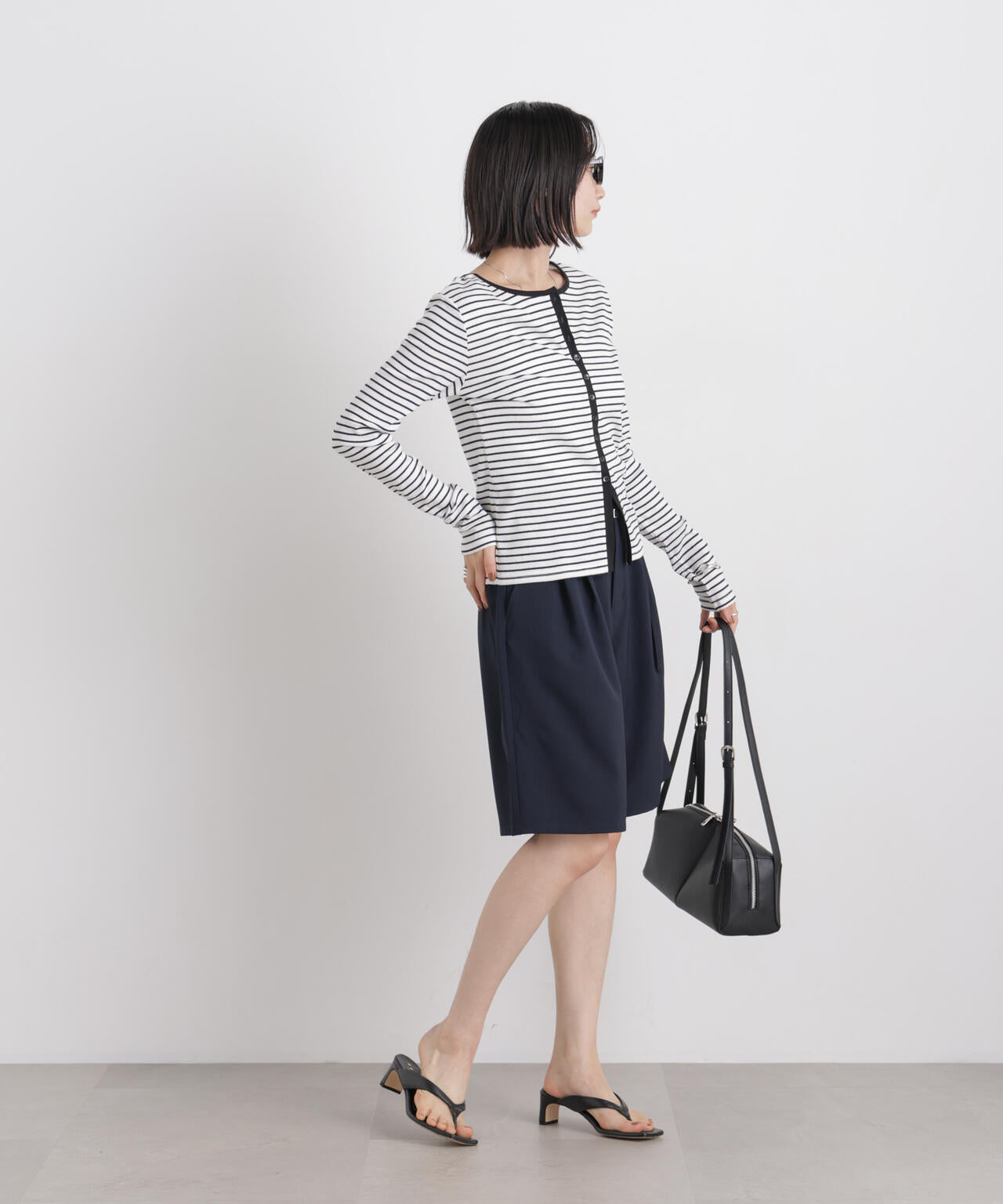 メランジストレッチベルト付ハーフパンツ(セットアップ可) 6736128300