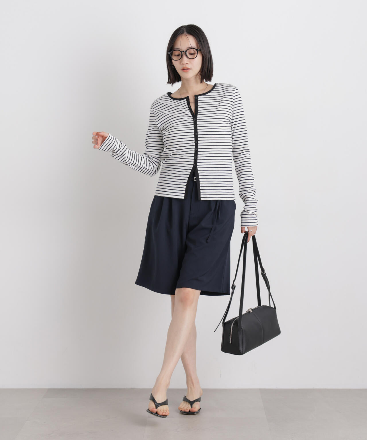 メランジストレッチベルト付ハーフパンツ(セットアップ可) 6736128300