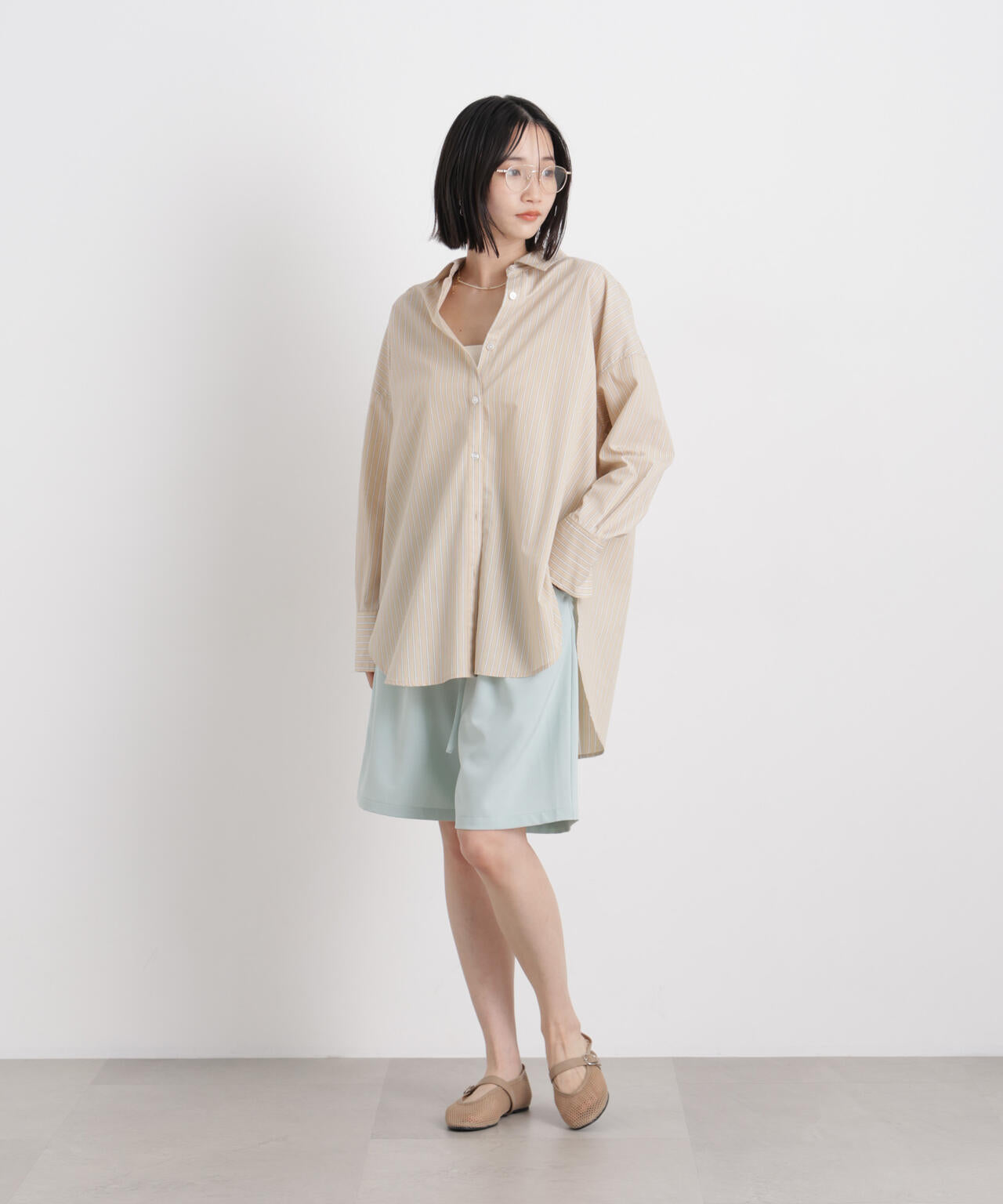 メランジストレッチベルト付ハーフパンツ(セットアップ可) 6736128300