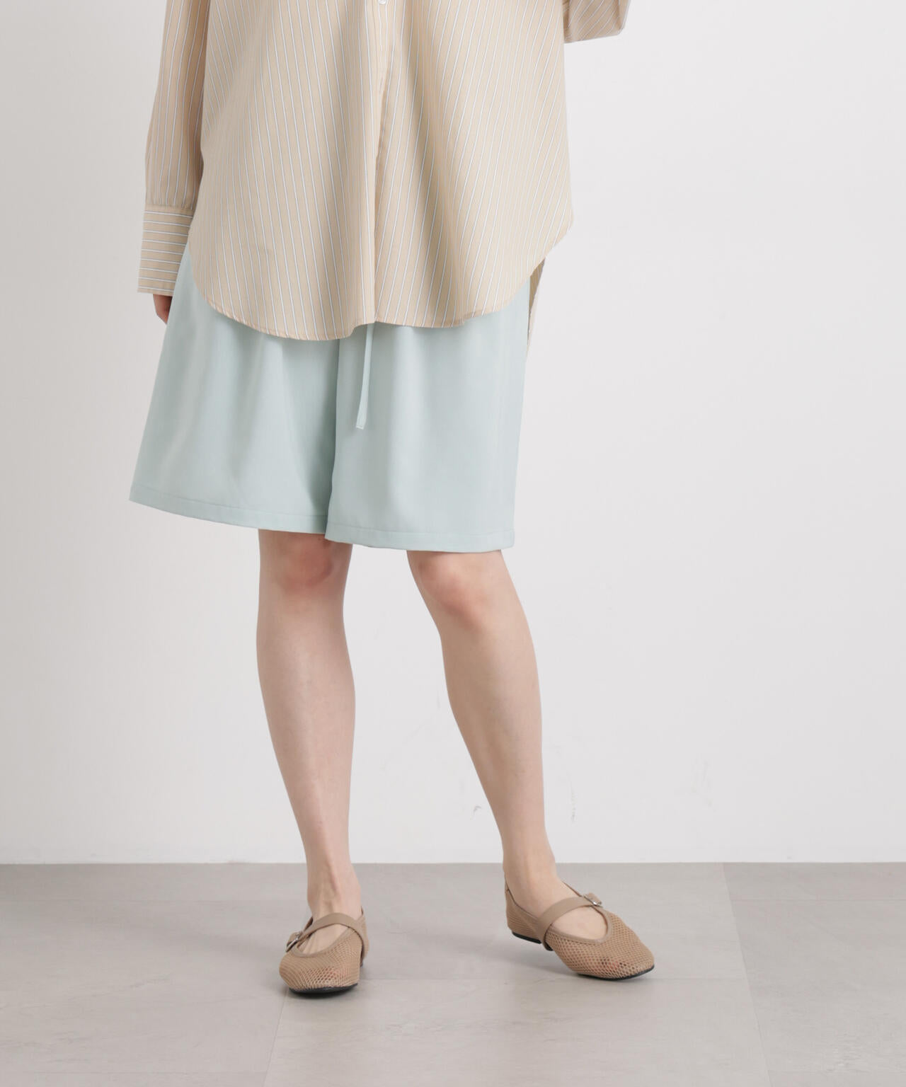 メランジストレッチベルト付ハーフパンツ(セットアップ可) 6736128300