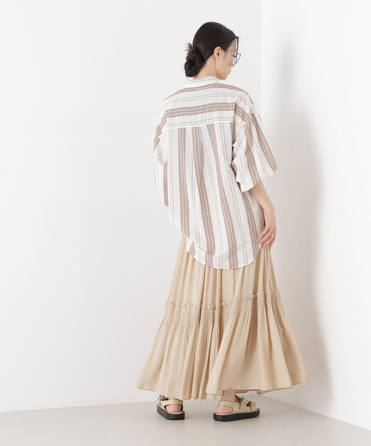 made in INDIA 切り替えギャザースカート(セットアップ可) 6736130300