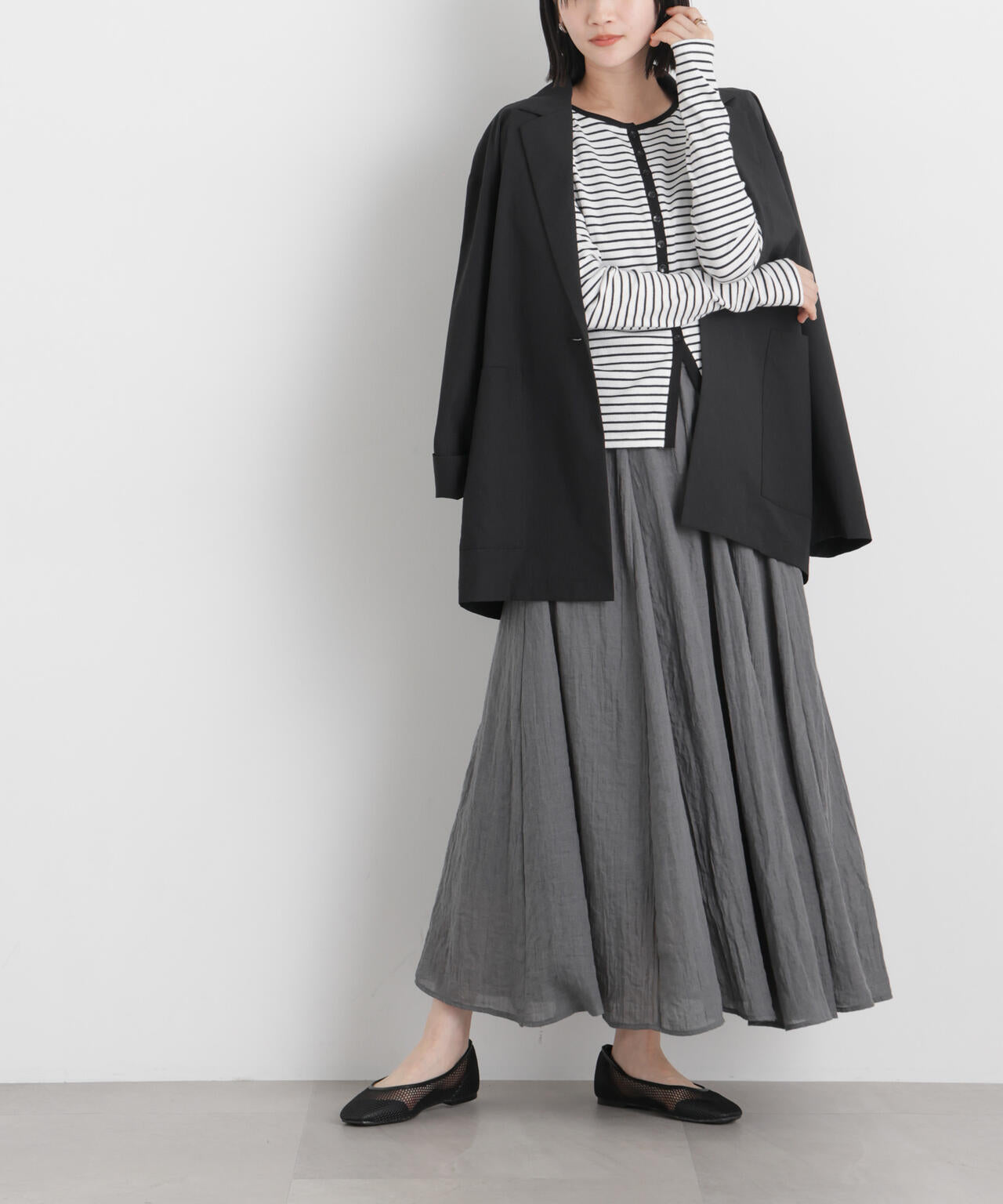 TCボイル接ぎフレアスカート(セットアップ可) 6736130309