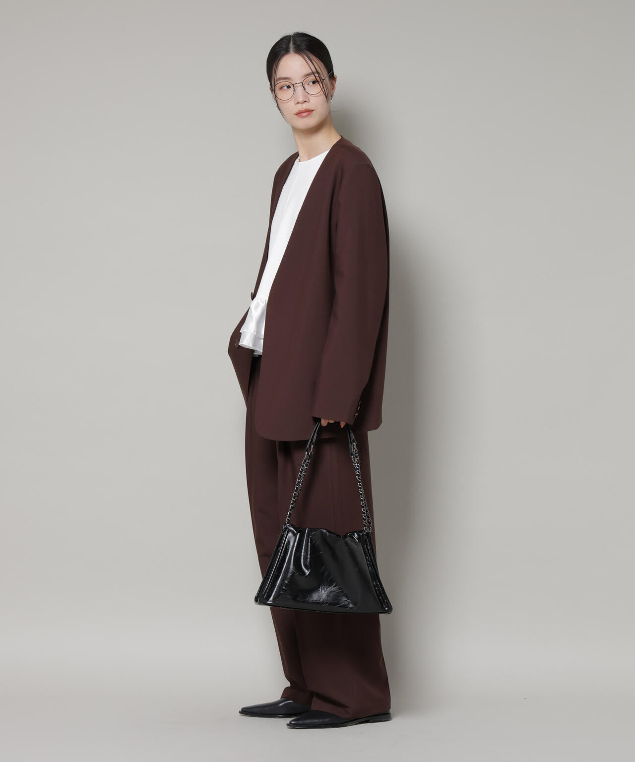 チェーンショルダーギャザーバッグ 6736132300