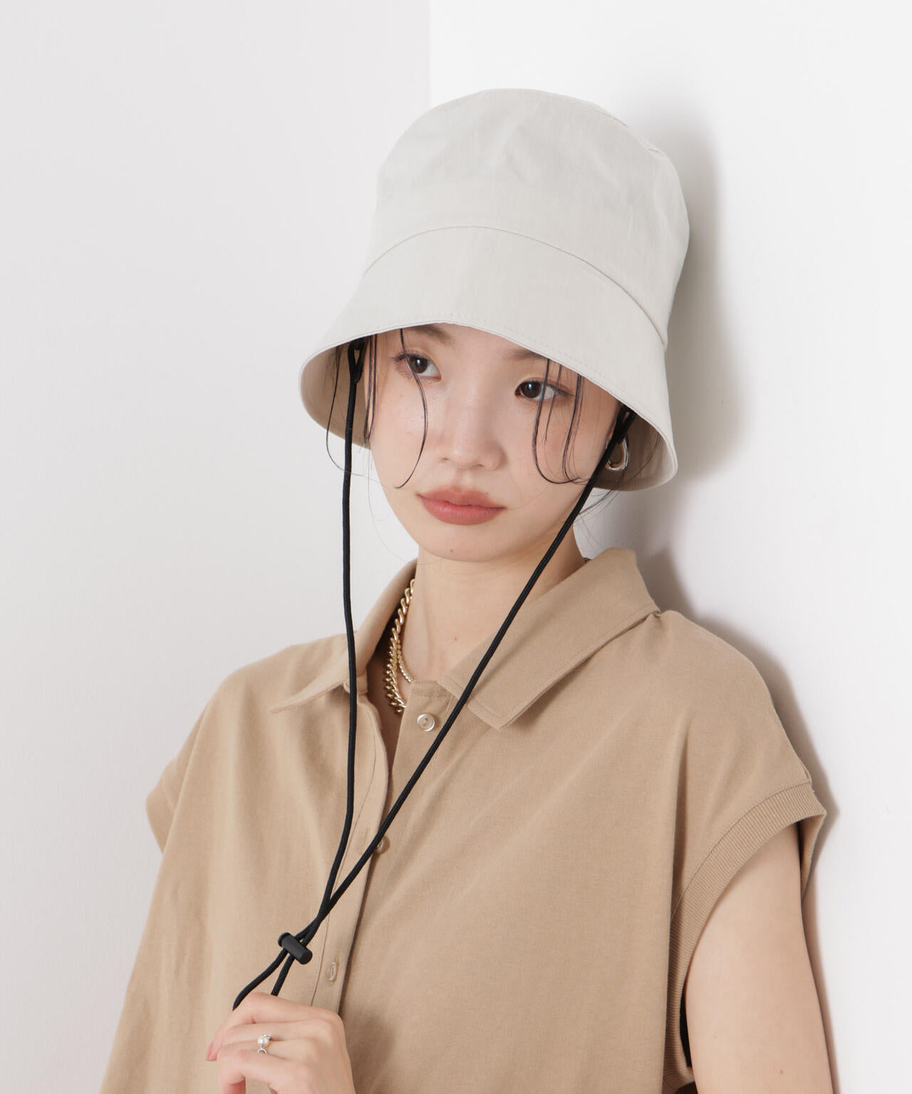 Healthknit/別注ドローコード付ワンポイント刺繍HAT 6736139301