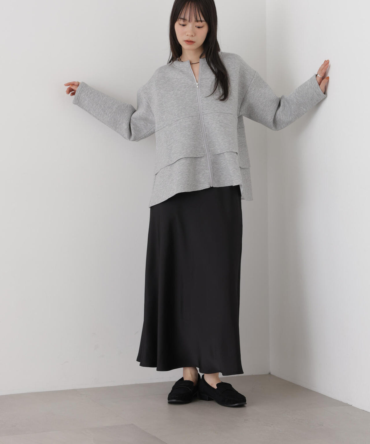 ダンボールカットフリルデザインジップジャケット 6736216303