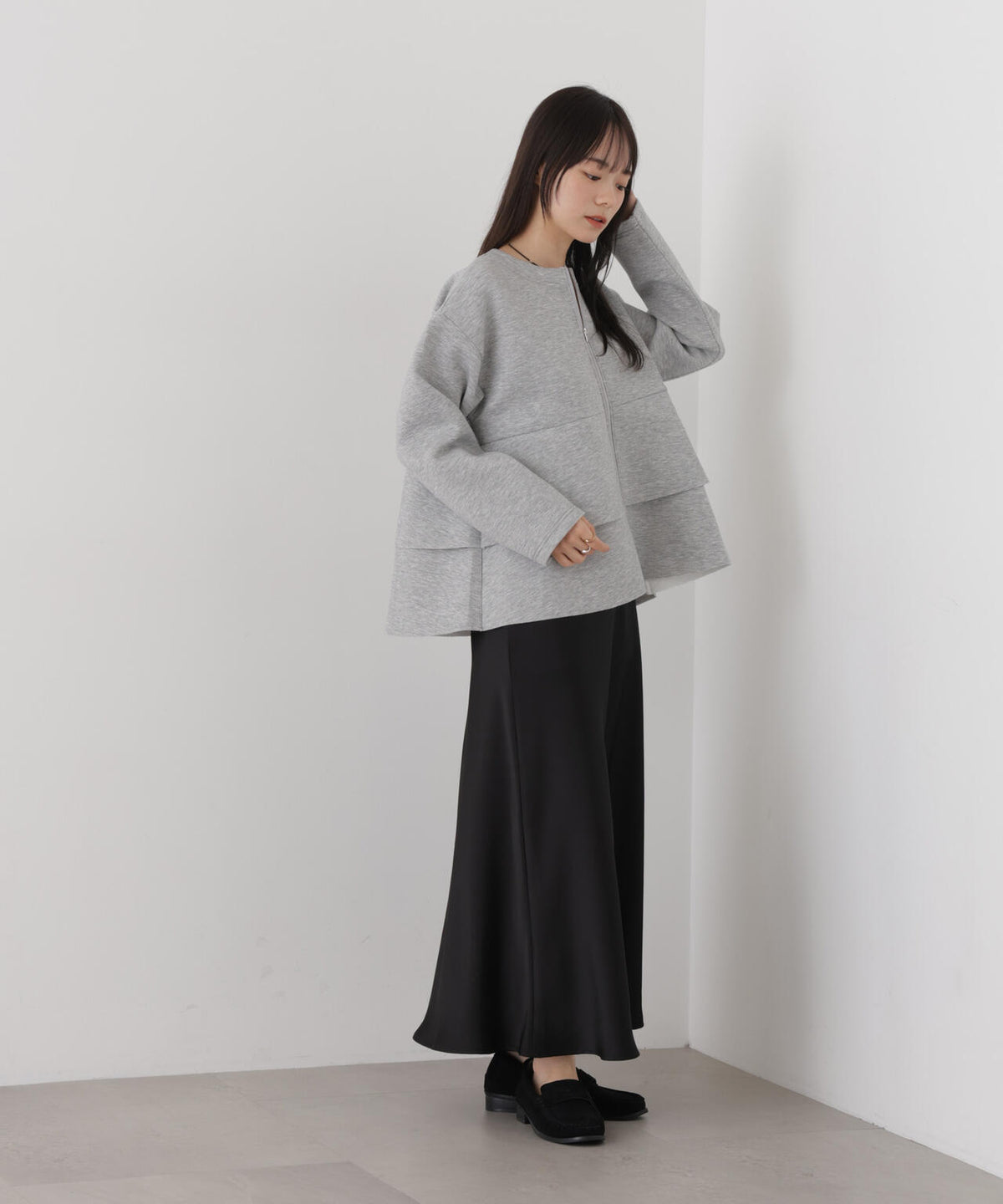 ダンボールカットフリルデザインジップジャケット 6736216303
