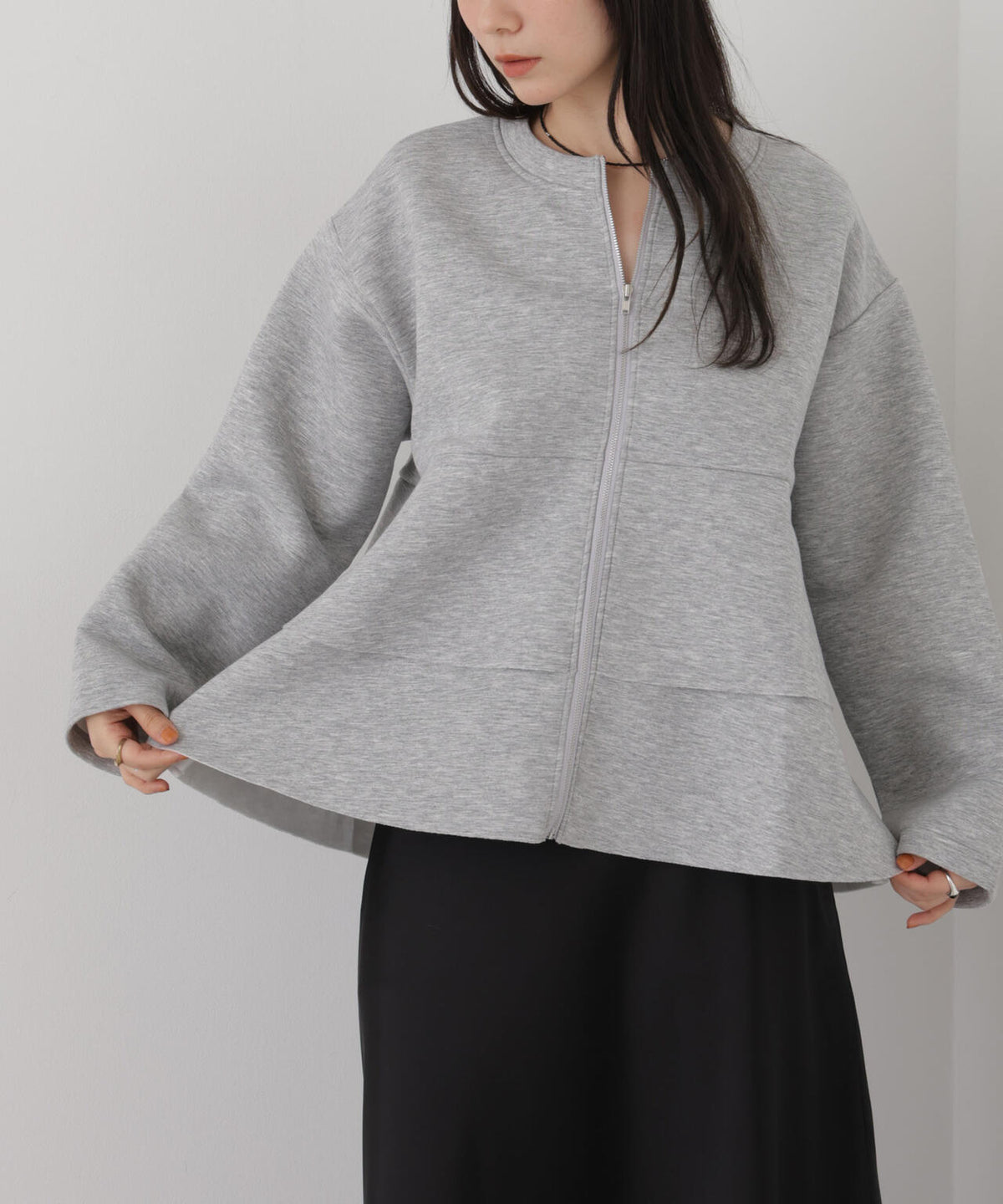 ダンボールカットフリルデザインジップジャケット 6736216303