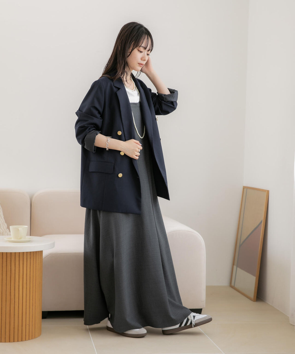 WEB限定/多機能素材 前後2wayショルダーストラップワンピース 6736219302