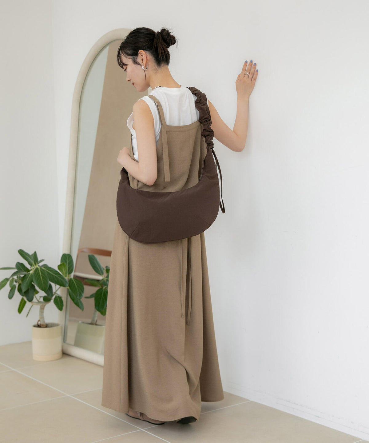 WEB限定/多機能素材 前後2wayショルダーストラップワンピース 6736219302