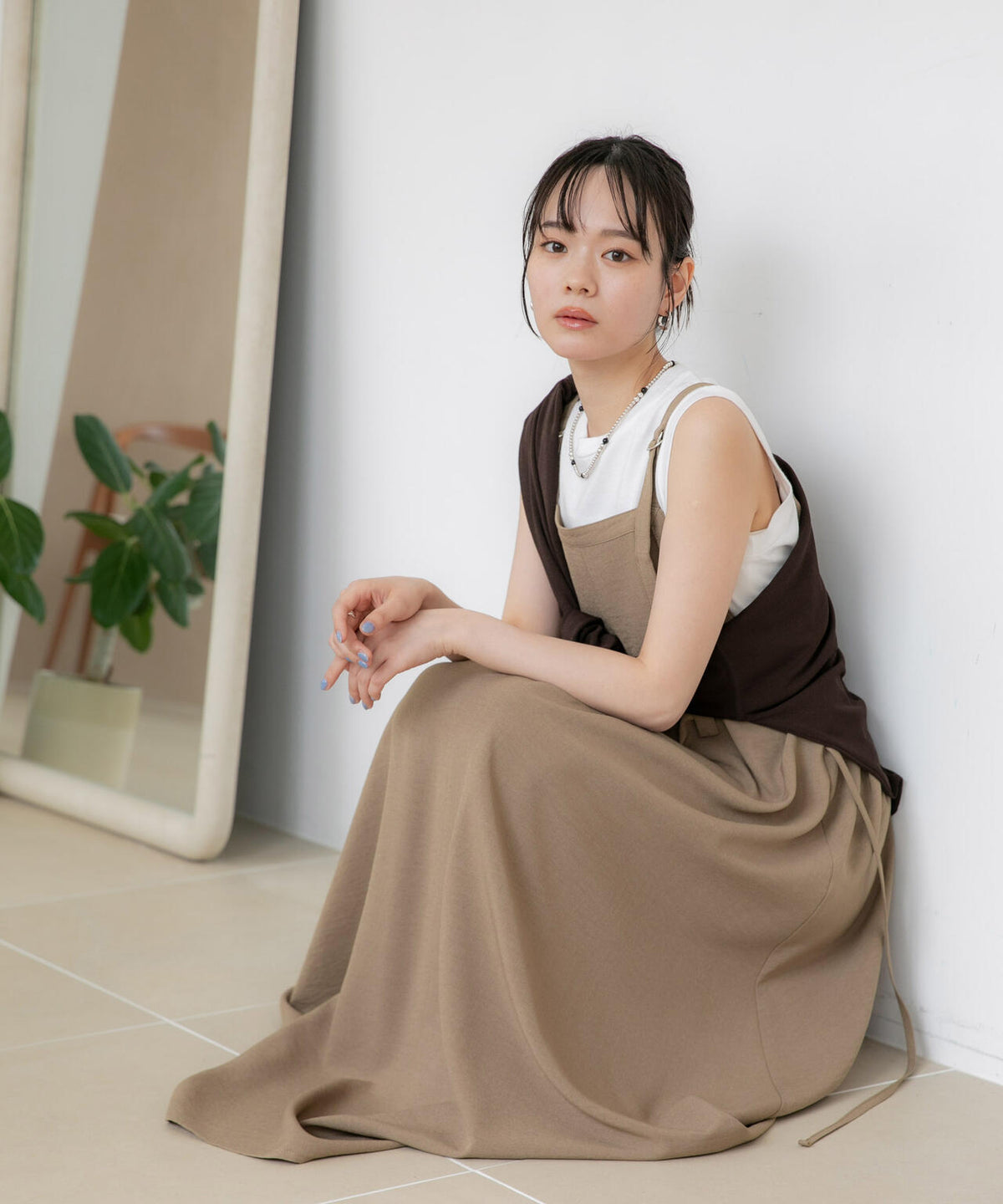 WEB限定/多機能素材 前後2wayショルダーストラップワンピース 6736219302