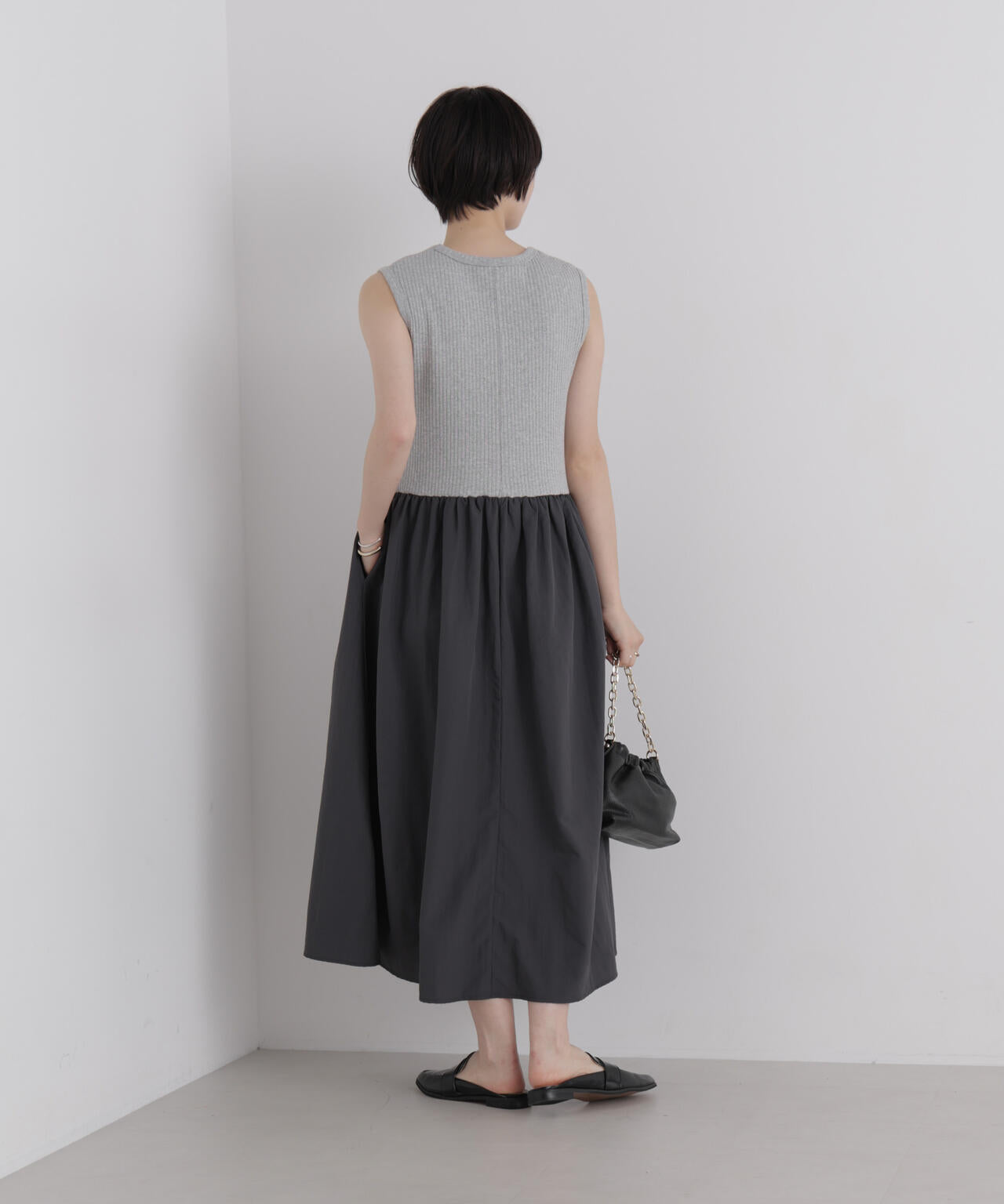 テレコリブカット×ナイロンタイプライタードッキングワンピース 6736219305