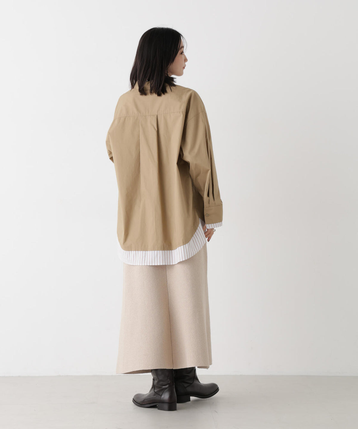 レイヤードライクワイドシルエットシャツ 6736220308