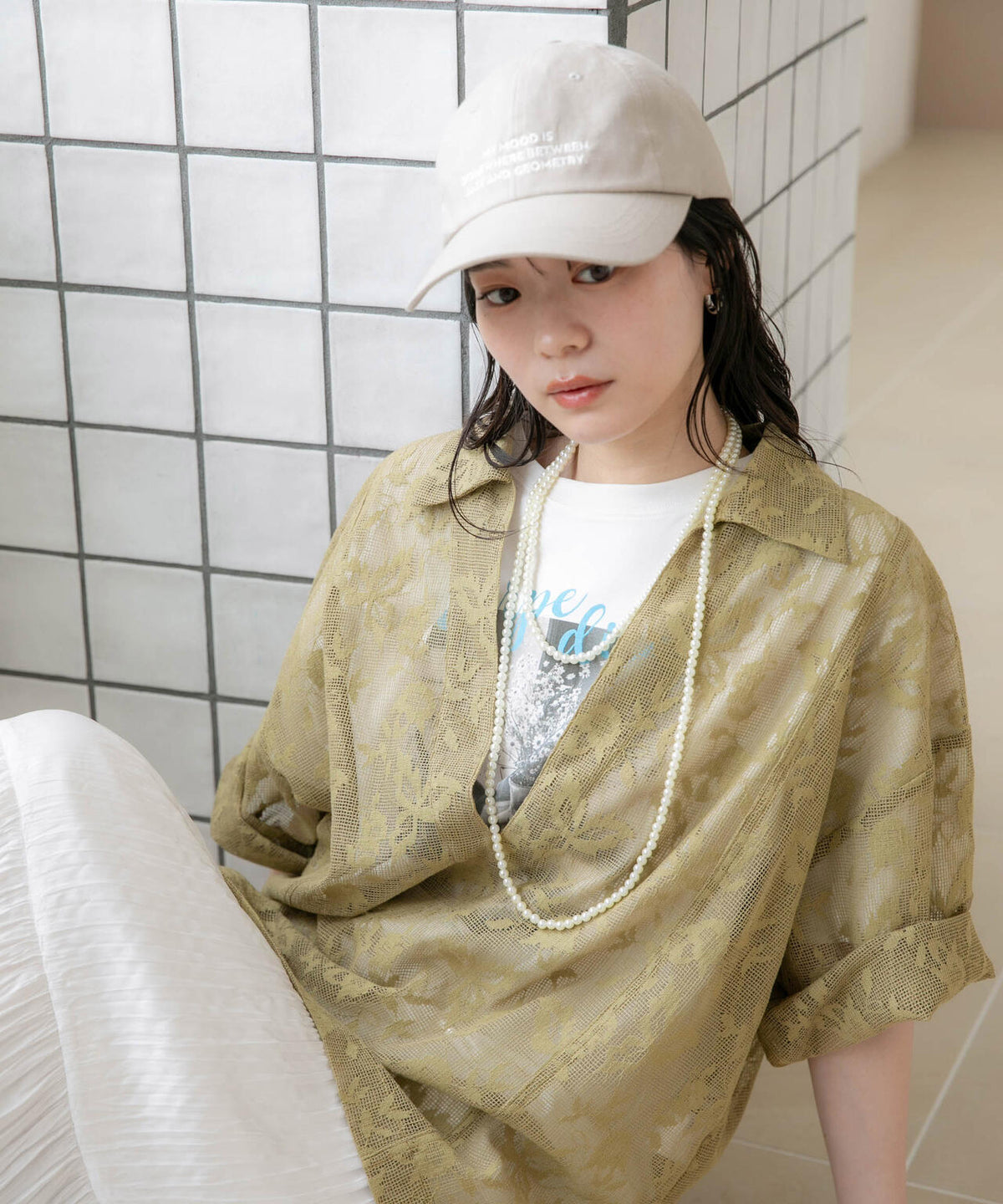 WEB限定/フラワーレーススキッパープルオーバーシャツ 6736221311