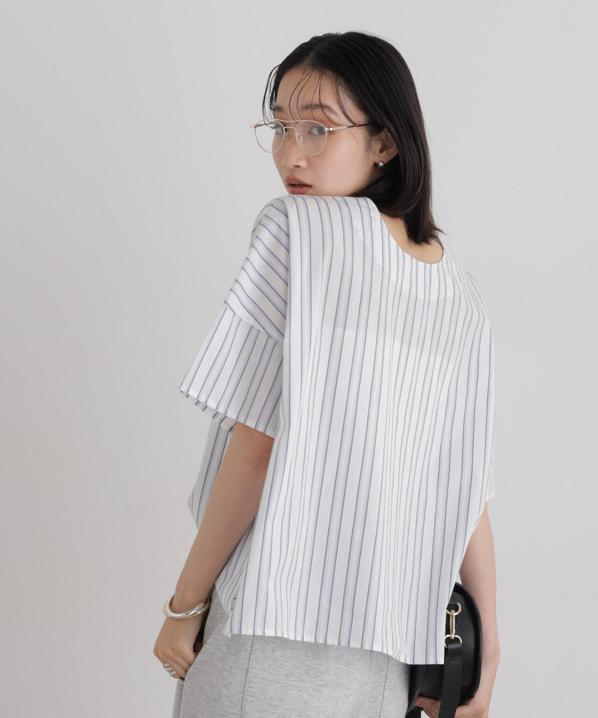 前後2wayバックボタンワイドドロップブラウス 6736221316