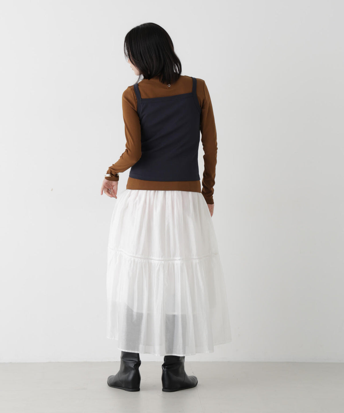WEB限定/ロンT×キャミ カットレイヤードアンサンブルセット 6736223309