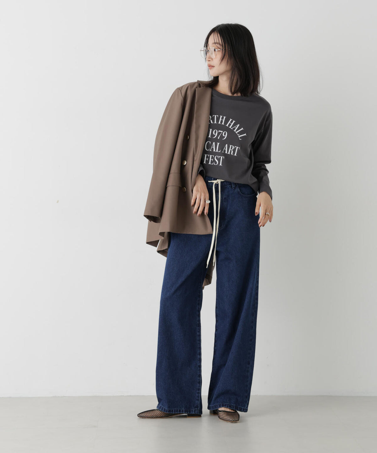 UVカット機能付ロゴプリントロングTシャツ 6736223314