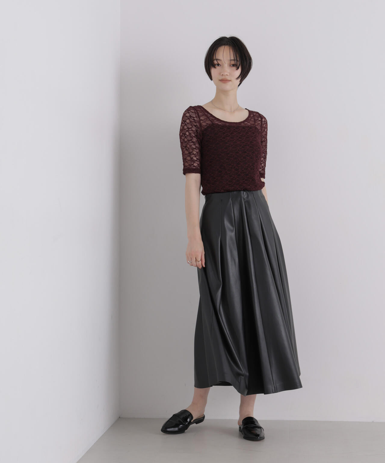 前後2wayシアーストレッチレーストップス 6736224304