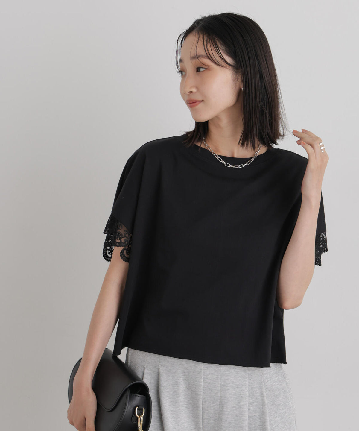 レースカフドルマンワイドカットトップス 6736224309