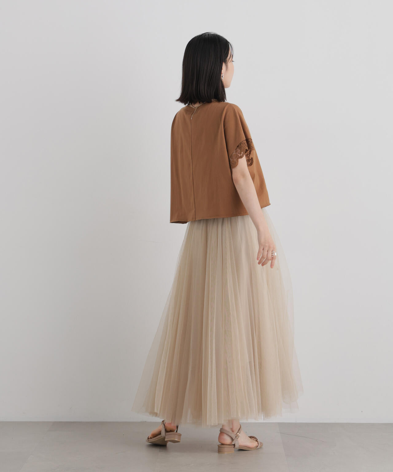 レースカフドルマンワイドカットトップス 6736224309