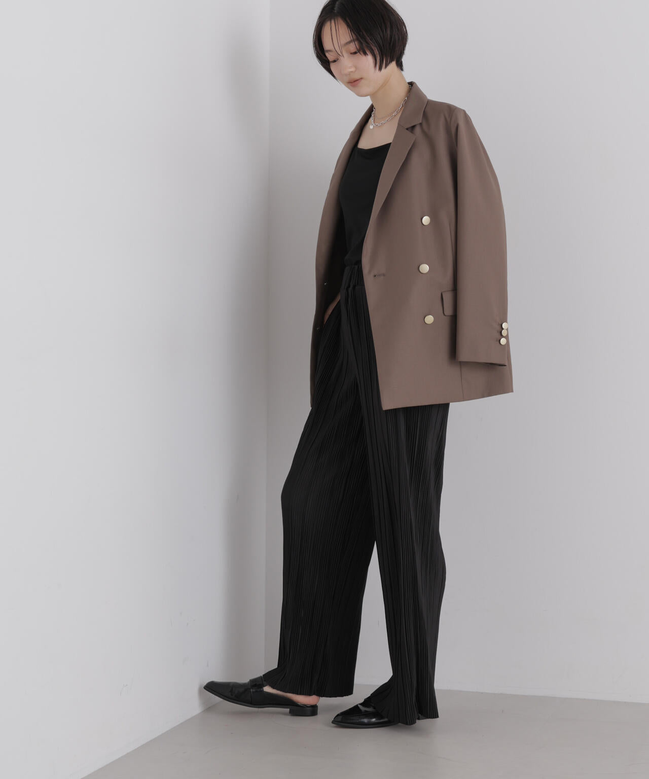 プリーツカットパンツ(セットアップ可) 6736227305