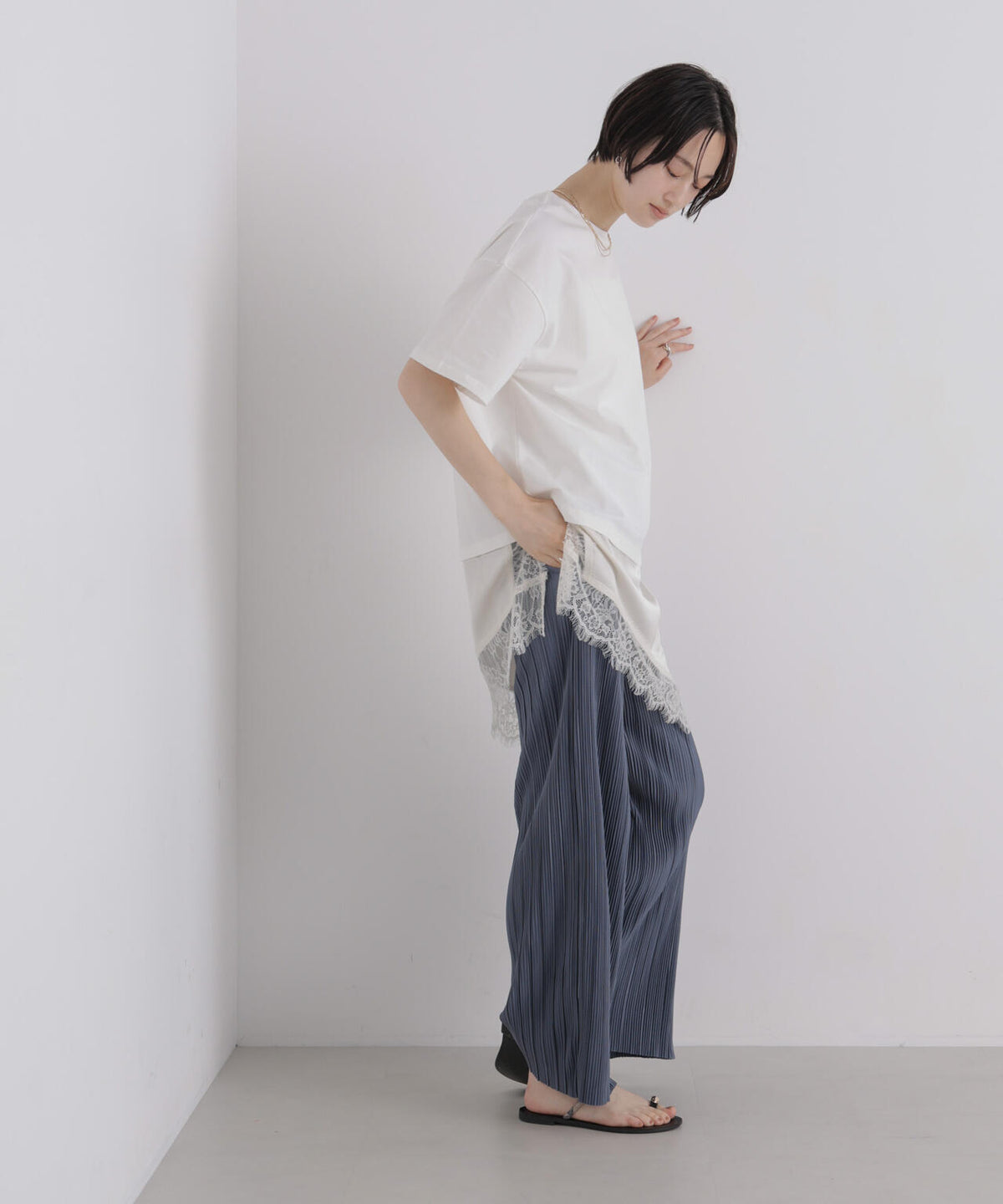 プリーツカットパンツ(セットアップ可) 6736227305