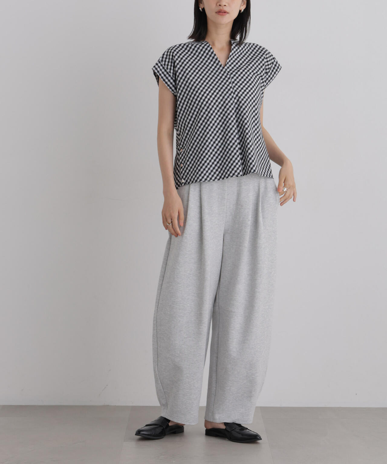 接触冷感ダンボールカットカーブシルエットパンツ(セットアップ可) 6736227306