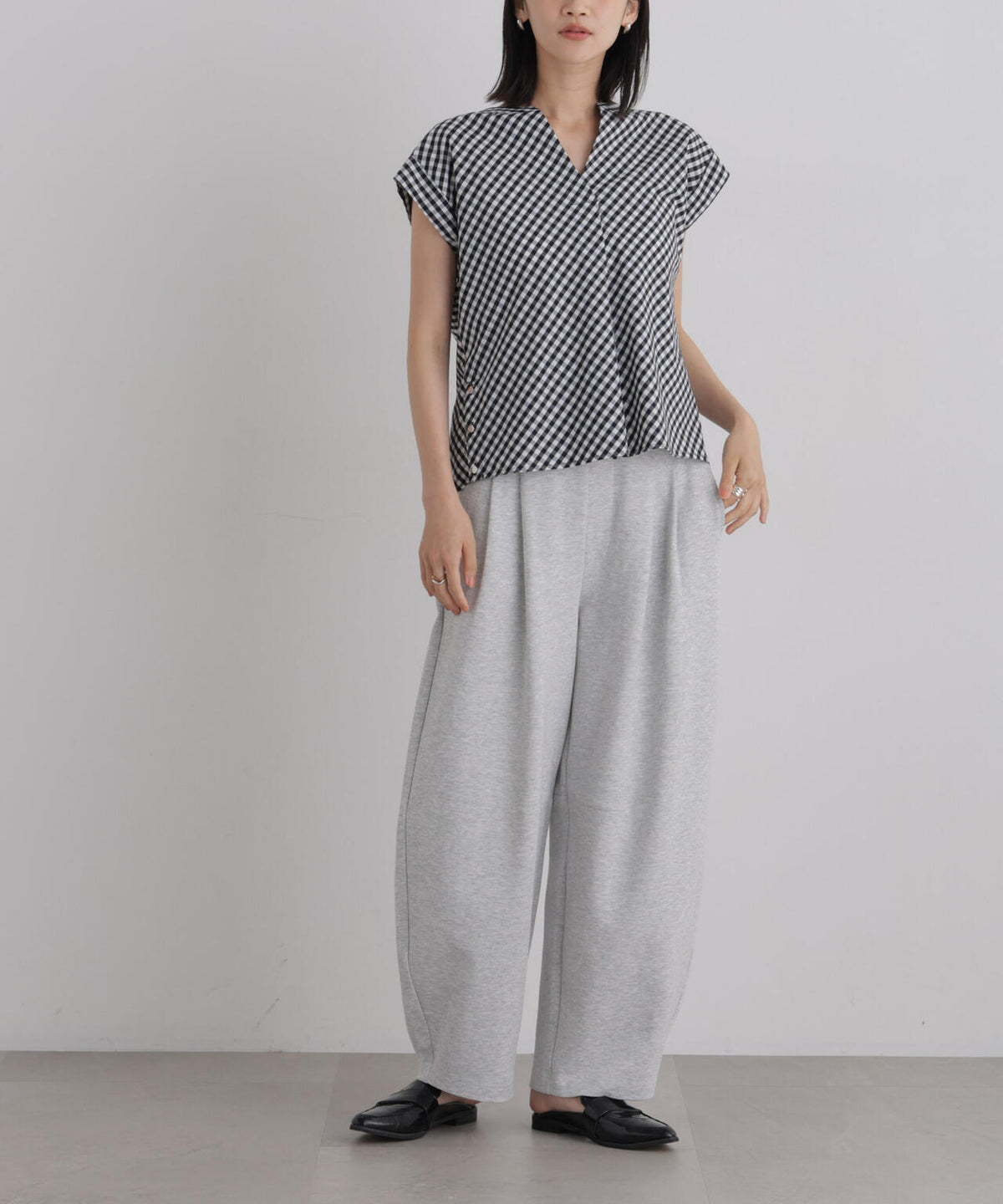 接触冷感ダンボールカットカーブシルエットパンツ(セットアップ可) 6736227306