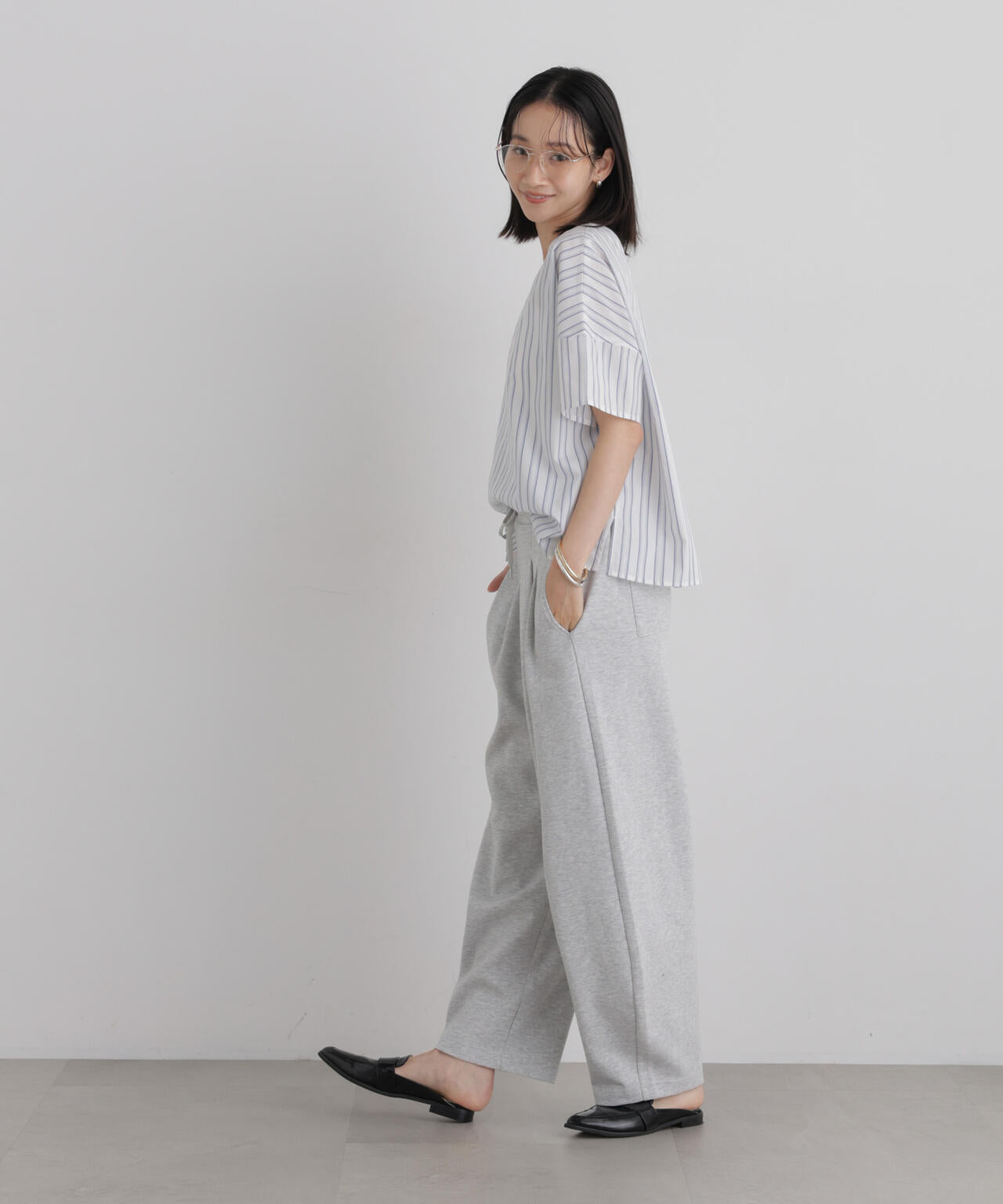 接触冷感ダンボールカットカーブシルエットパンツ(セットアップ可) 6736227306