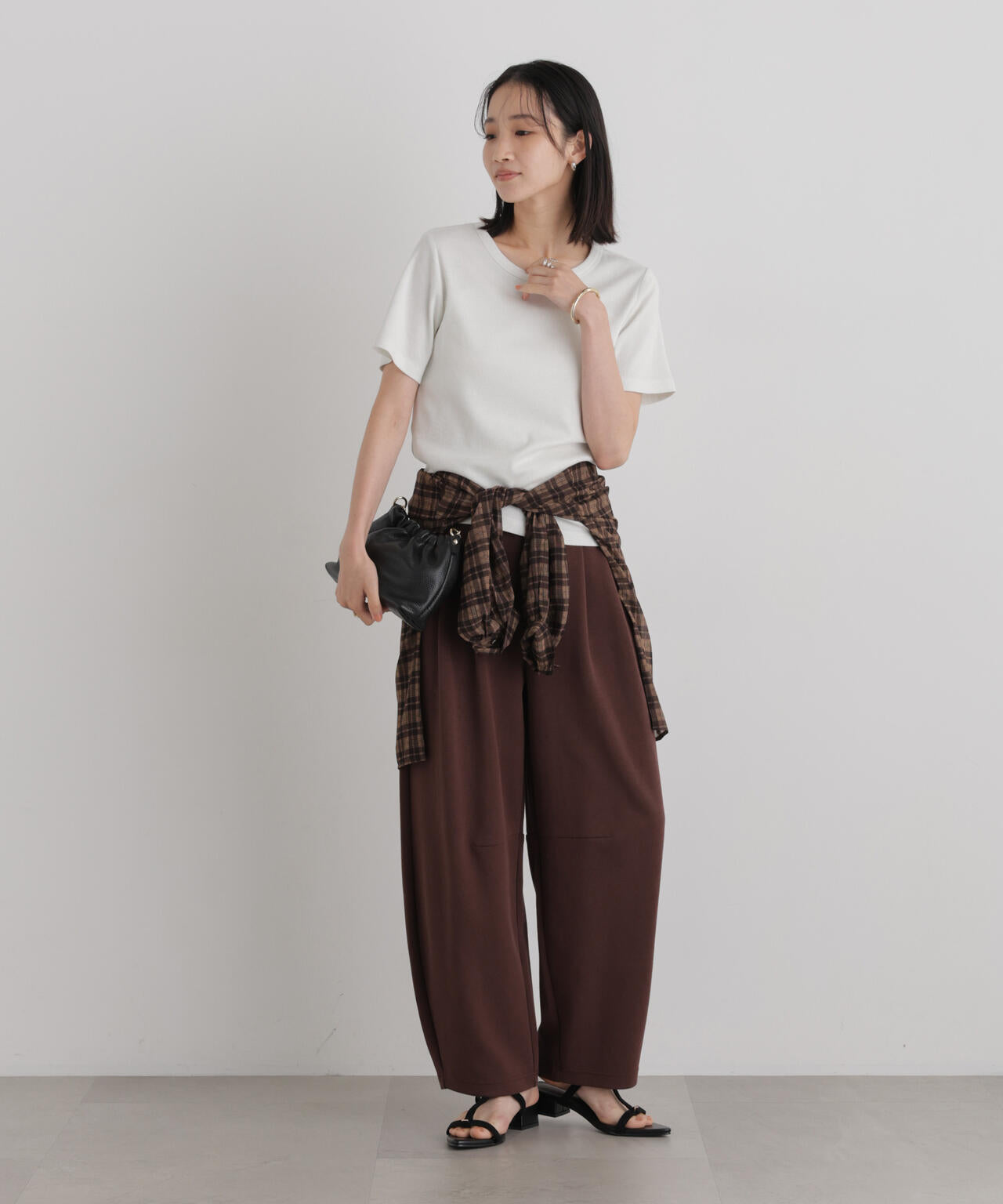接触冷感ダンボールカットカーブシルエットパンツ(セットアップ可) 6736227306