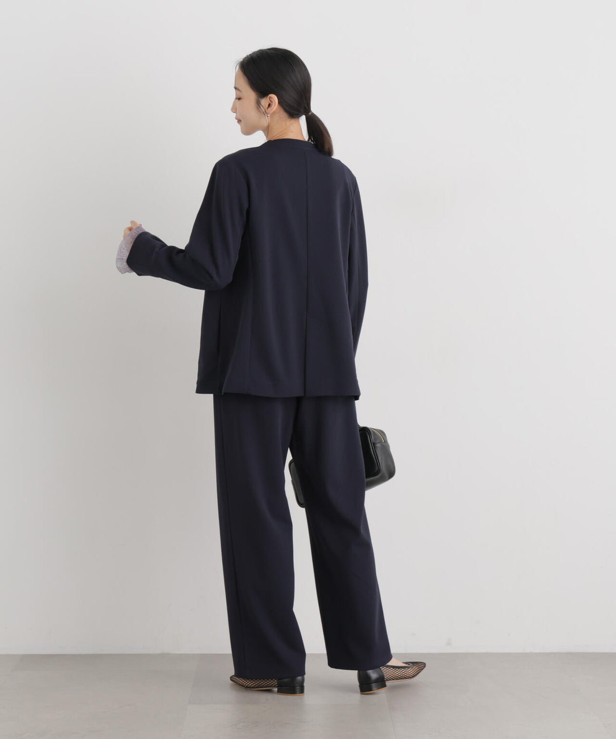 ストレッチカットジョーゼットイージーワイドパンツ(セットアップ可) 6736227321