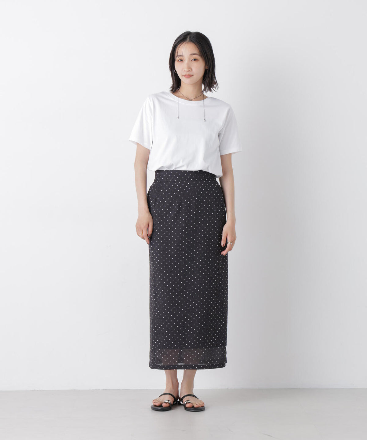 ストレートラインドットスカート(セットアップ可) 6736230302