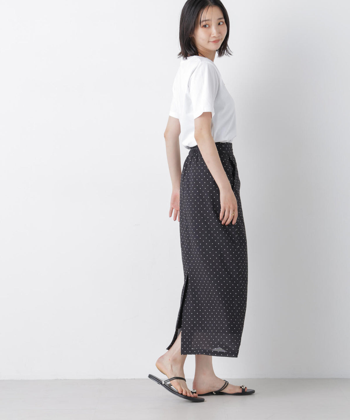 ストレートラインドットスカート(セットアップ可) 6736230302