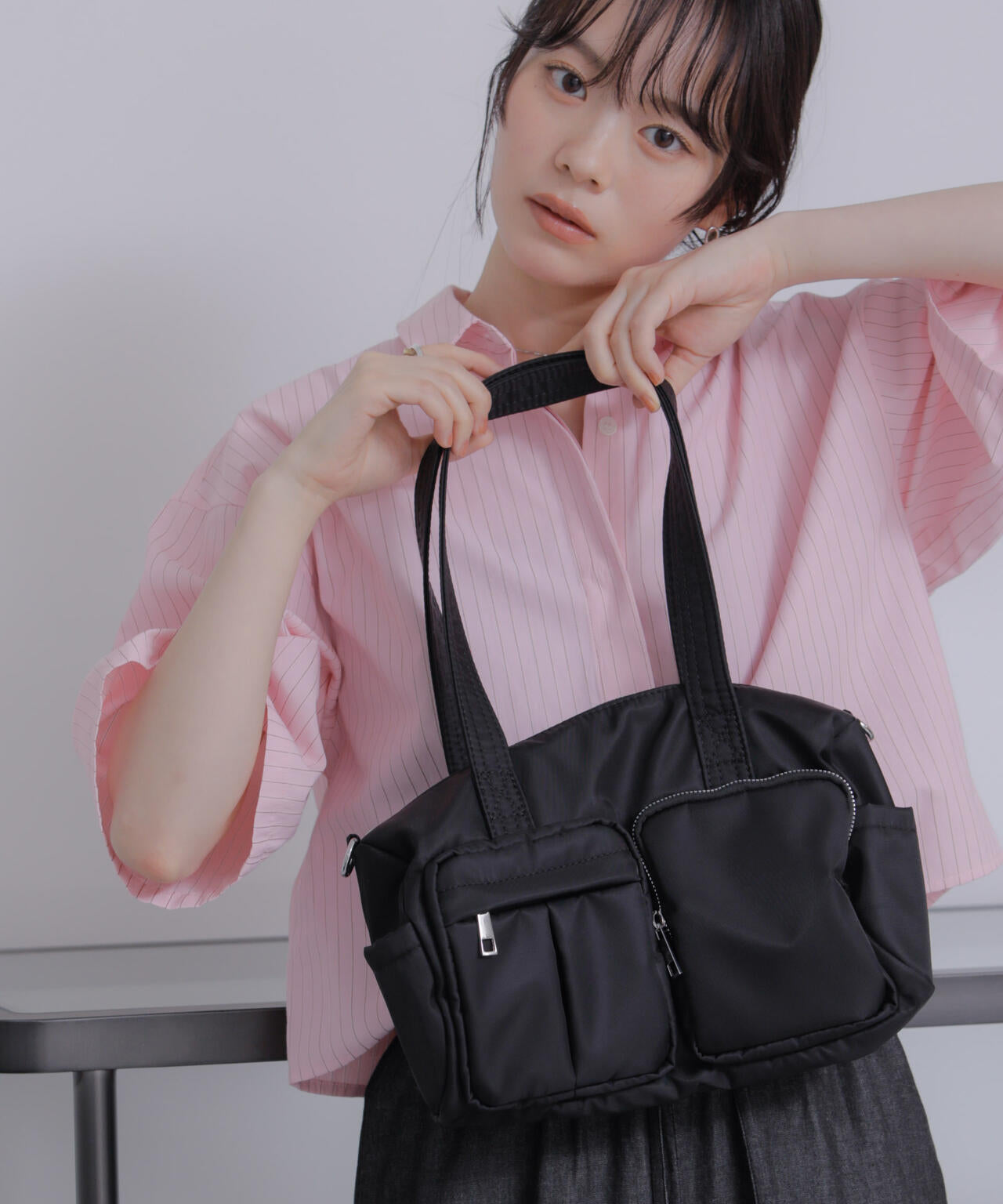 【500mlペットボトル収納可】WEB限定/ナイロンドラム型ポケットボストンバッグ 6736232300