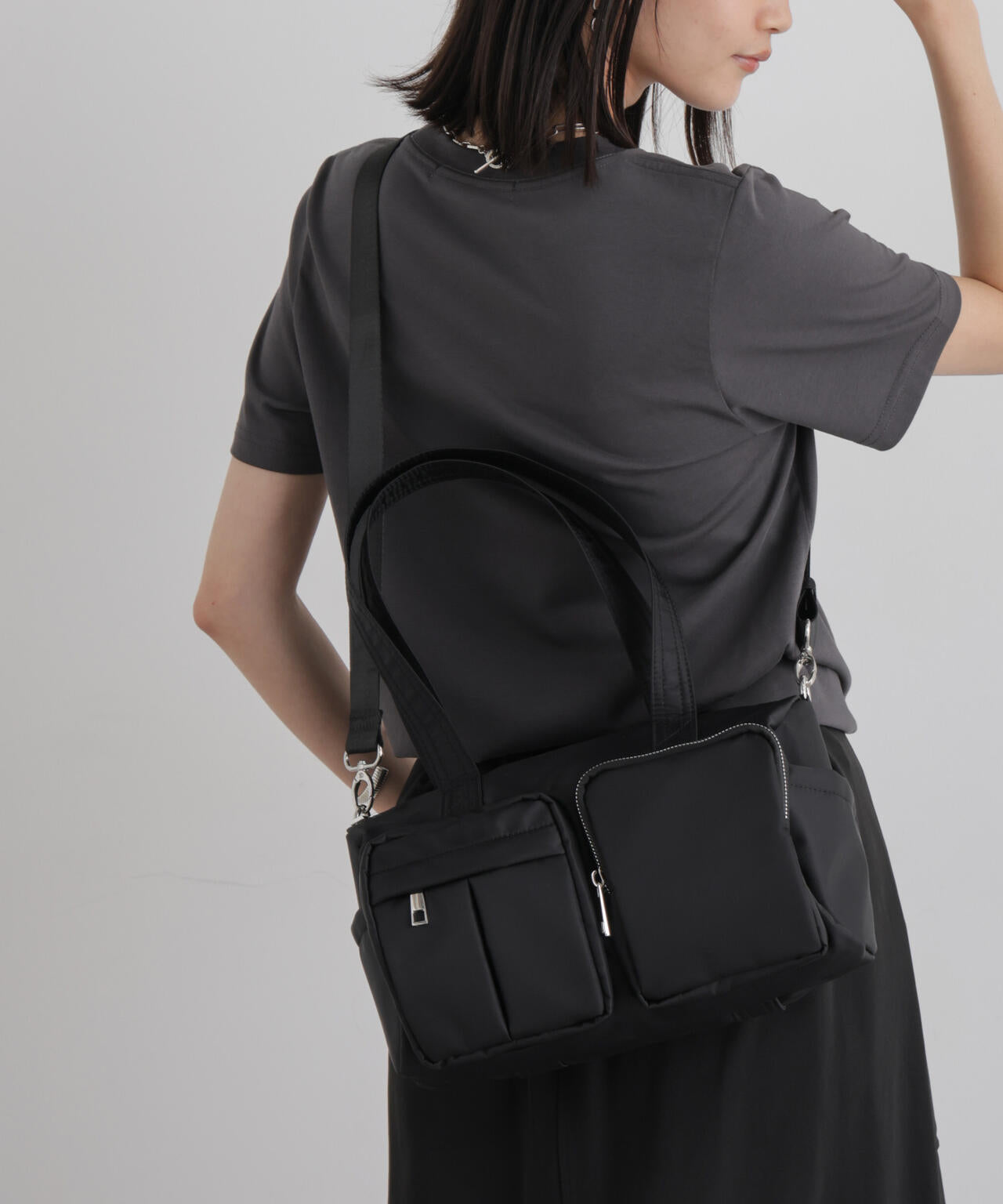 【500mlペットボトル収納可】WEB限定/ナイロンドラム型ポケットボストンバッグ 6736232300