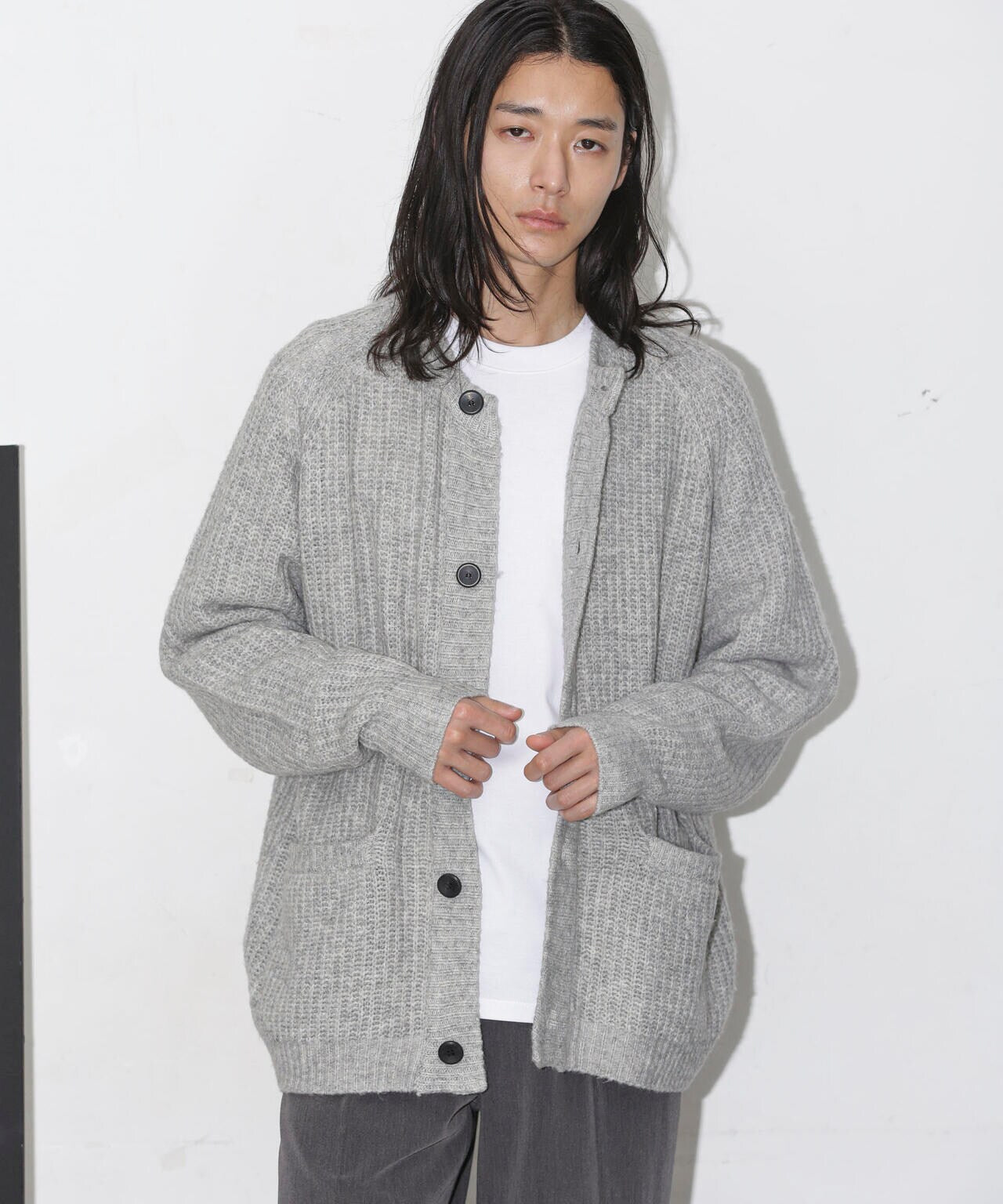 WEB限定 モヘヤライク畦編みカーディガン 6743222208