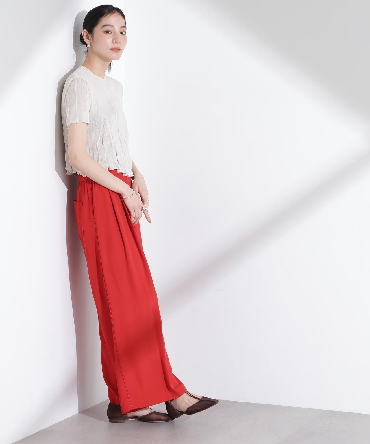 ANTHEM A/SILKY VISCOSE FLARE EASY PANTS 6715127043