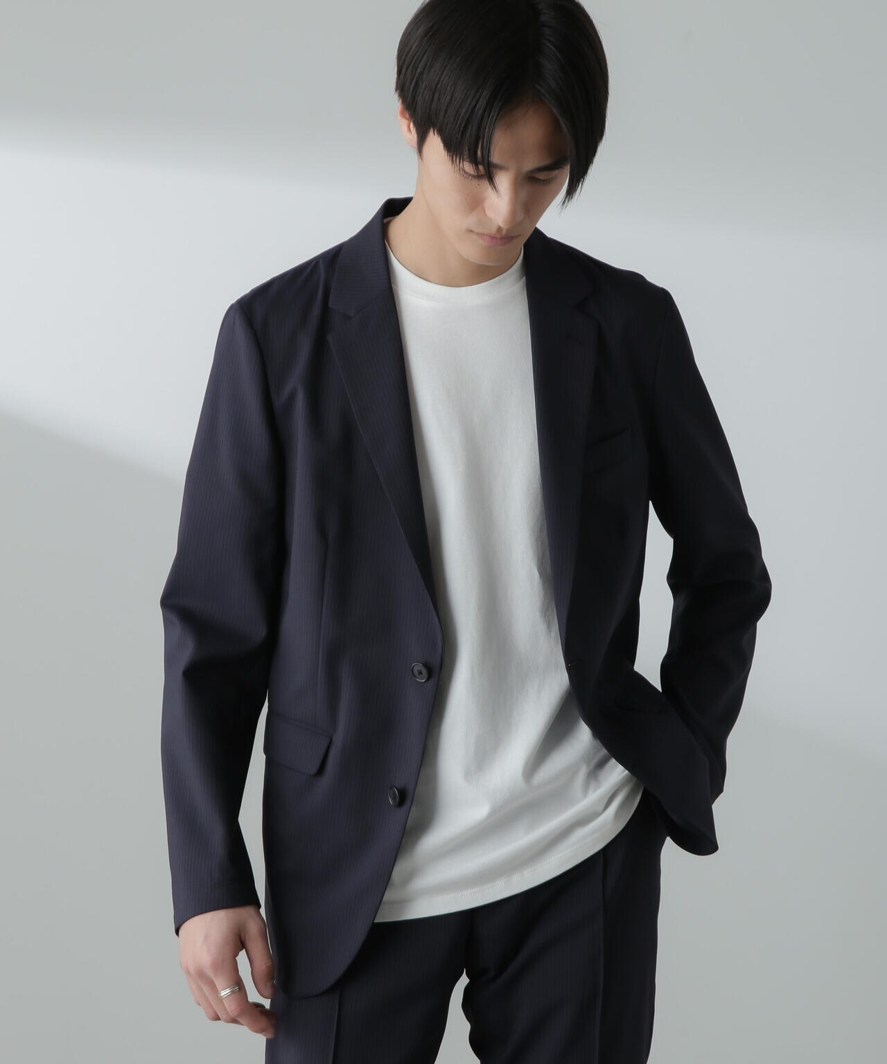 「N JACKET」サマーウールTWストライプジャケット(セットアップ可) 6684117202
