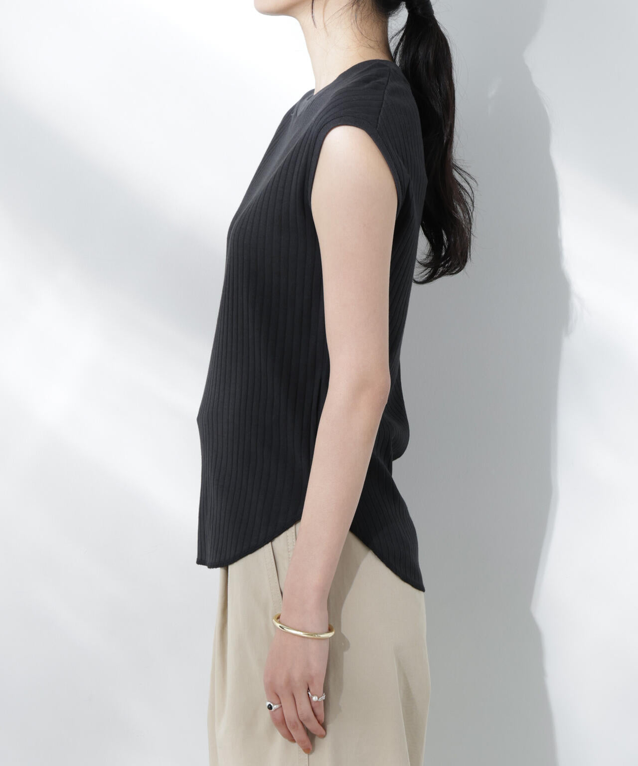 Anti Soaked(R) 汗染み防止リブノースリーブTシャツ(セットアップ可) 6695124305