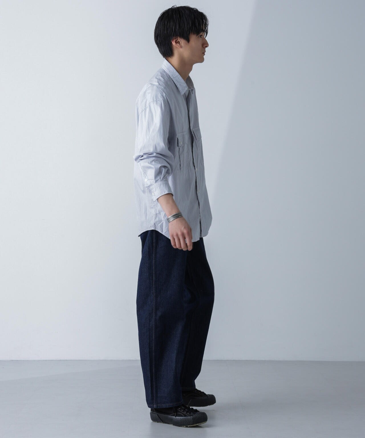 PORTER CLASSIC/ROLL UP STRIPE SHIRT 6704120089