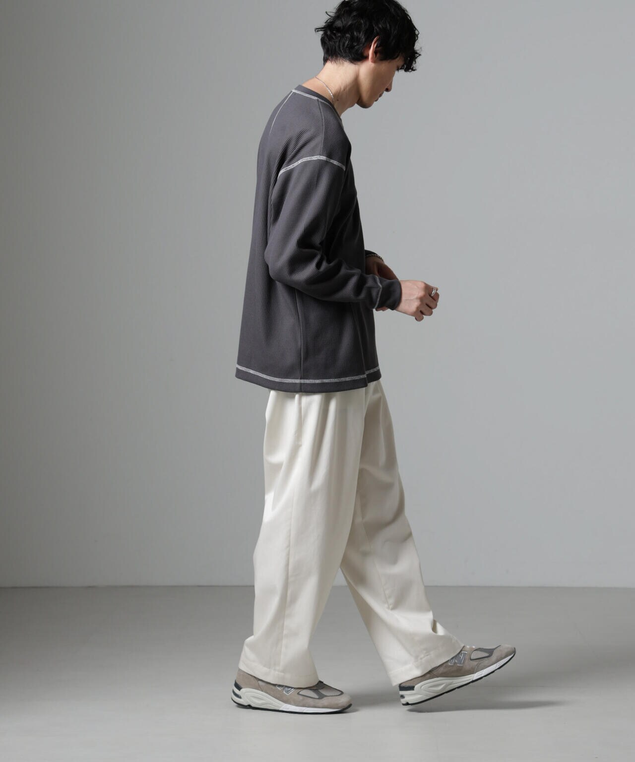 ステッチワッフルTシャツ 長袖 6724223240