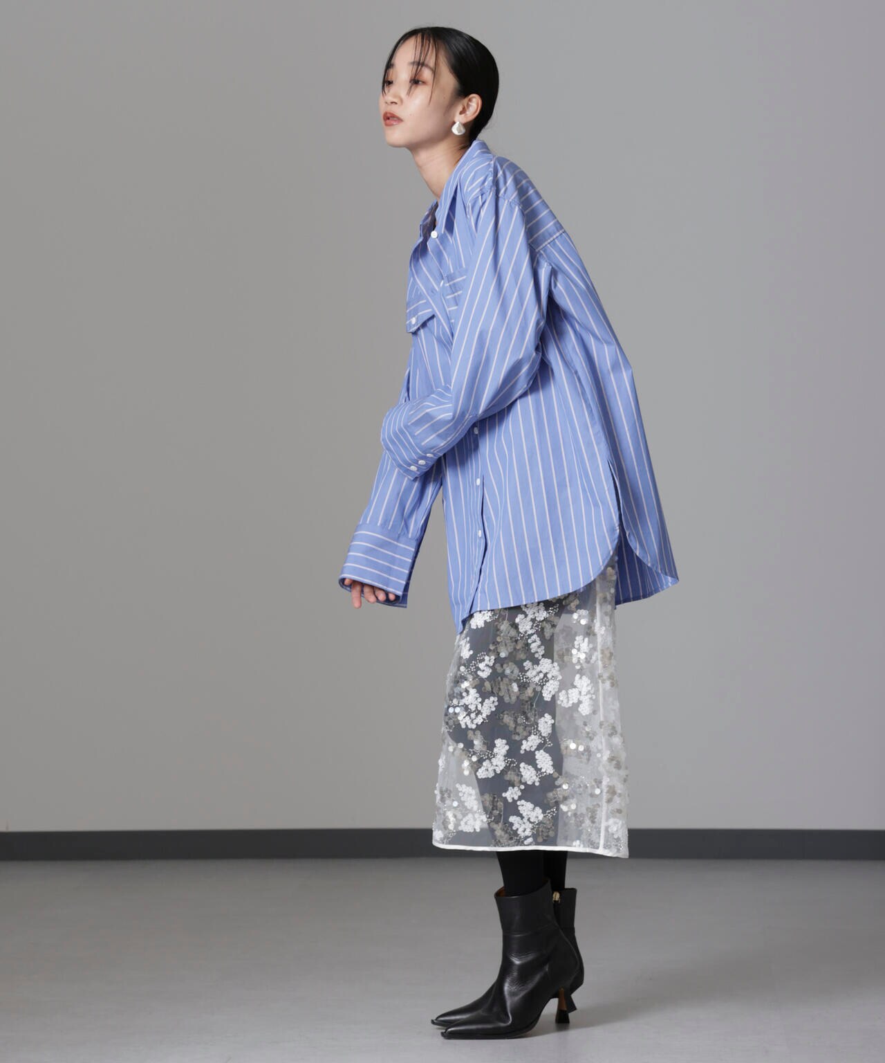 Baum und Pferdgarten/Striped Cotton Poplin シャツ 6714220012