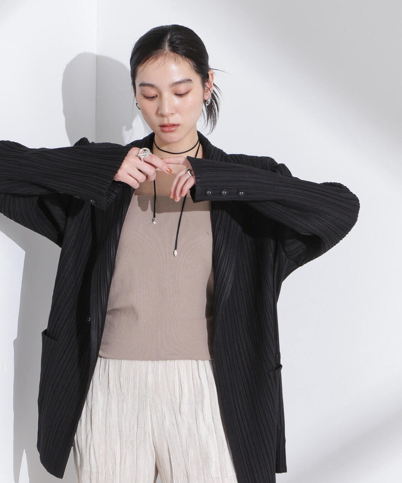 Gongdid Design/Cotton pleated blazer(セットアップ可) 6715116008