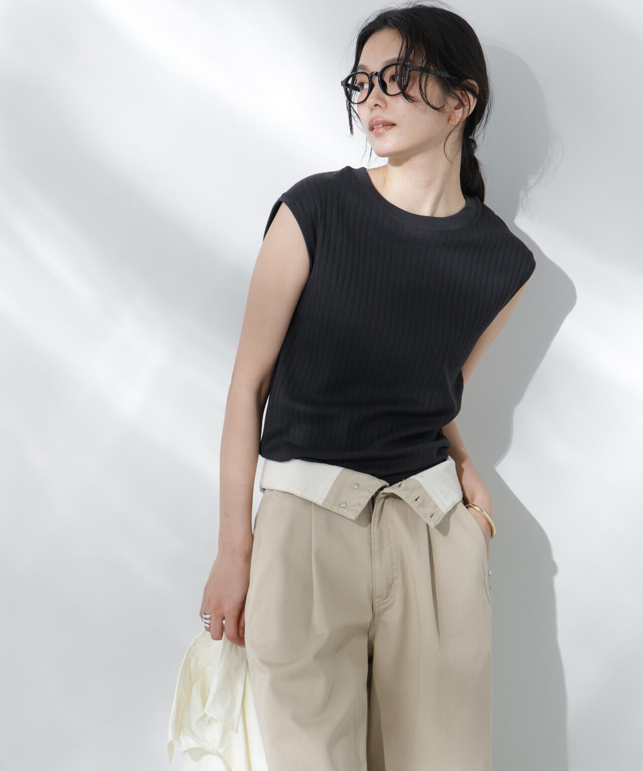 Anti Soaked(R) 汗染み防止リブノースリーブTシャツ(セットアップ可) 6695124305