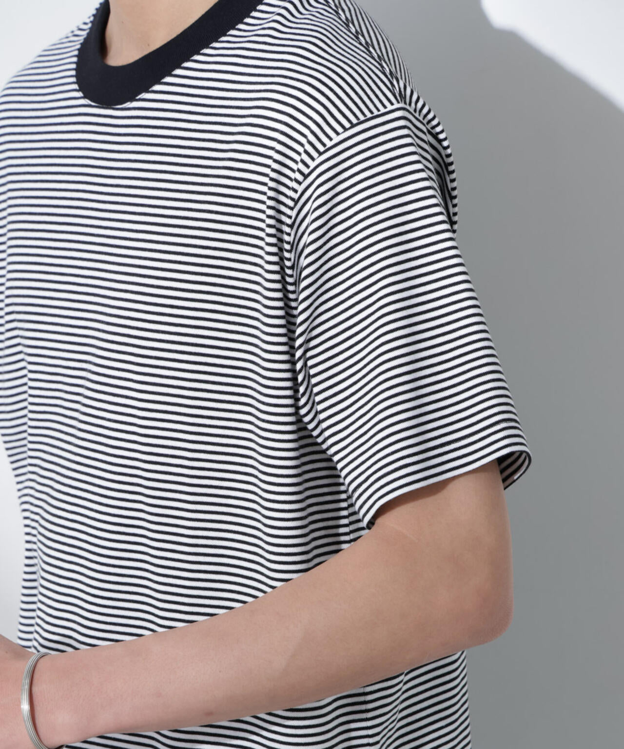 Anti Soaked(R) 汗染み防止 ボーダーミドルシルエットTシャツ 6685124205