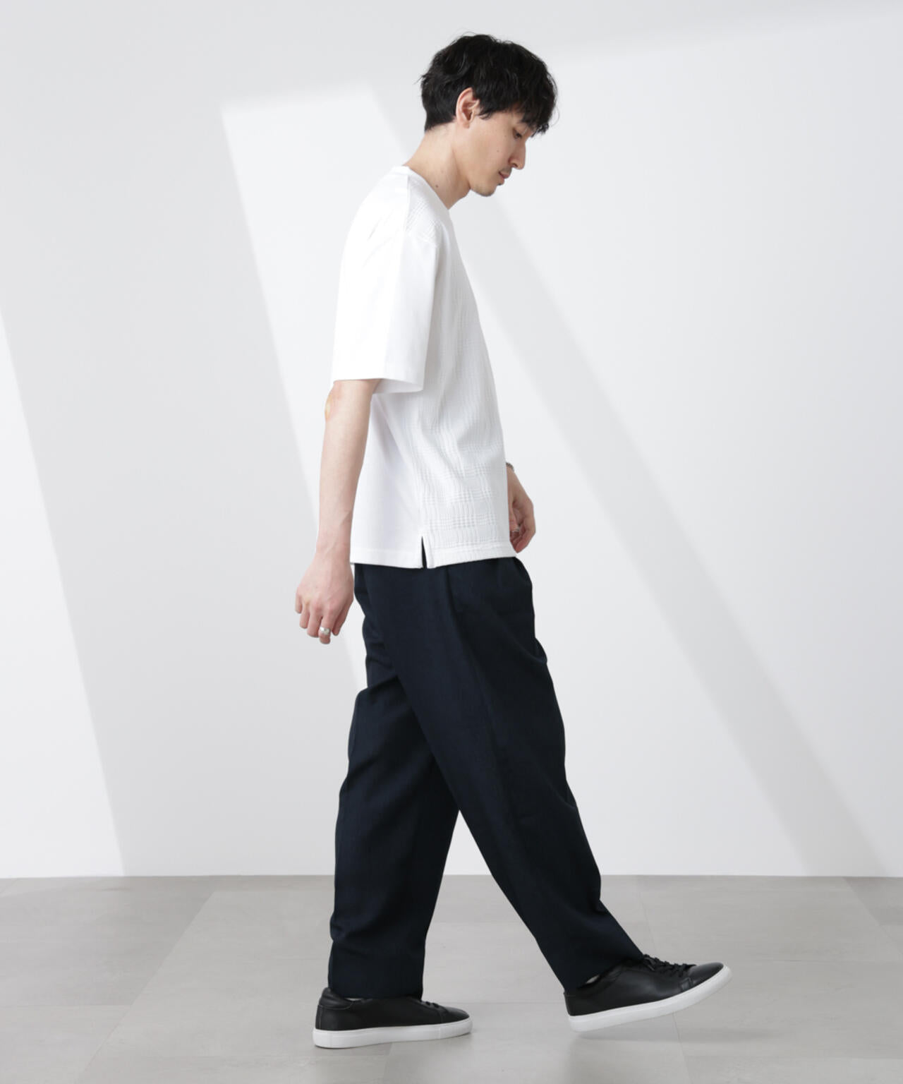 テックリネンリラックスタックテーパードパンツ 6725127217