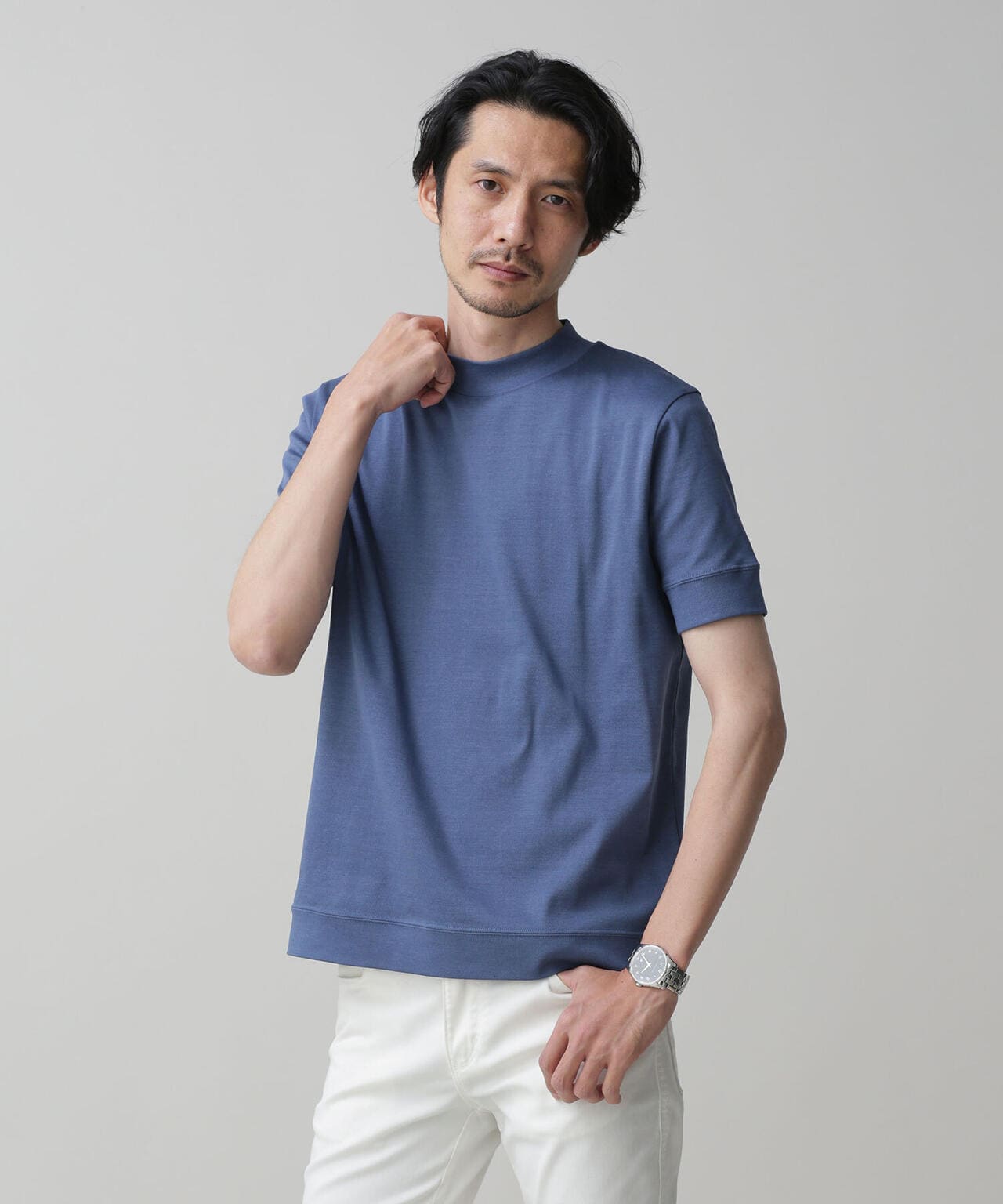 LB.03/「FORMAL JERSEY」モックネックカットソー半袖 6683124216