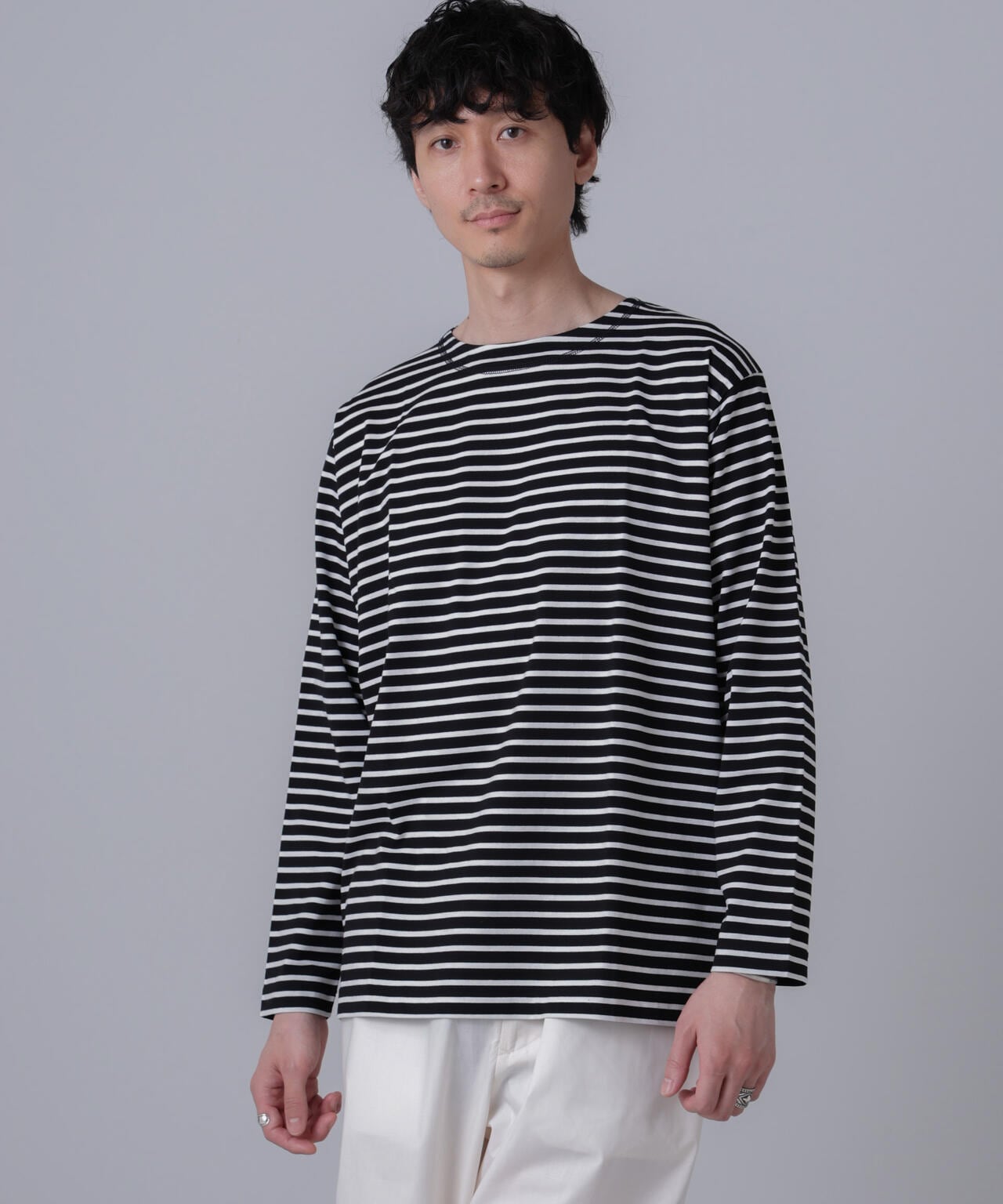 「NJ/CLUB」HOMESTOCKボーダーボートネックTシャツ 6684223201